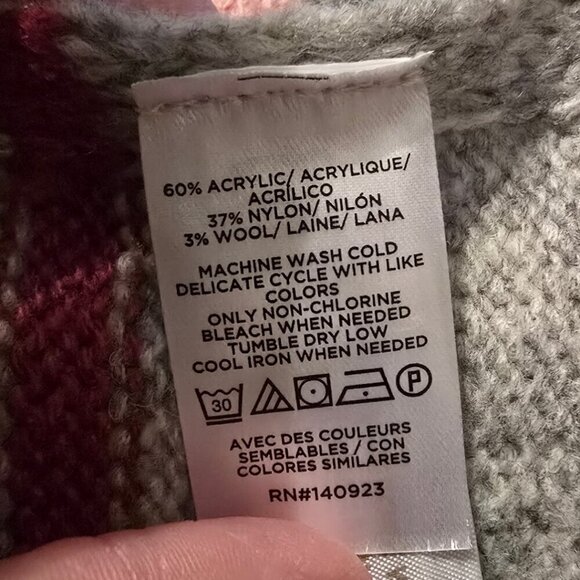 Loft NWT Striped Turtleneck Wool Blend Poncho Sz M/L - Picture 8 of 9